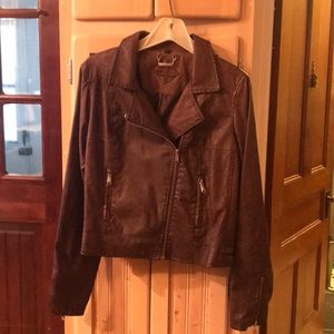 Jou Jou Vegan Leather Bomber Jacket